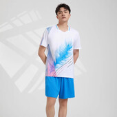 Κοντό μανίκι μπάντμιντον τζέρσεϊ νέων ανδρών γυναικών Quick Dry Ενήλικες Παιδικοί Αγώνες Πινγκ πονγκ Ομαδική Στολή Καλοκαίρι