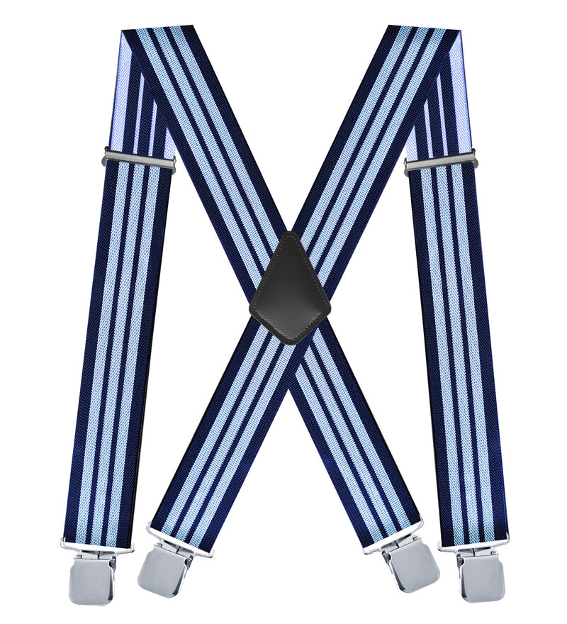 Nagy teherbírású, nagy méretű nadrágtartó férfiaknak, kültéri munkavégzéshez, 2 hüvelyk széles X hátul, 4 erős kapcsok, állítható rugalmas nadrágtartó pántok