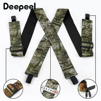 Deepeel 5*115cm Ανδρικές Ζαρτιέρες Καμουφλάζ X-Type 4 Κλιπ Ρυθμιζόμενες Ανδρικές Ζαρτιέρες Ελαστικές Φαρδιές Τιράντες Μόδα Ανδρικό Jockstrap