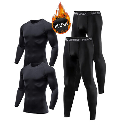 2 Σετ Ανδρικά Ζεστά Αθλητικά Εσώρουχα Φθινοπωρινό Χειμώνα Ζεστή Προπόνηση Ποδηλασίας Τρέξιμο Σκι Σετ Σετ 2 τεμαχίων 4 τεμαχίων