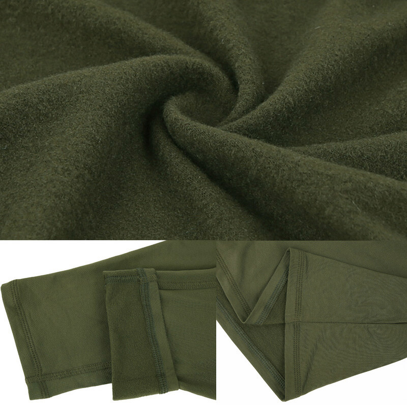 Iarnă caldă cu gâtul turnat Lenjerie termică pentru bărbați Tricou de bază Bluză Pulover Leggings cu mânecă lungă Jogging de gimnastică Exercițiu