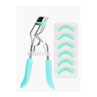 Ψαλιδάκι βλεφαρίδων με μαξιλαράκι σιλικόνης 6 τμχ, φυσικό και μακράς διάρκειας ψαλιδάκι για γυναίκες μακιγιάζ