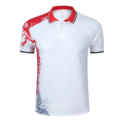 Εκτύπωση κοντά μανίκια Ρούχα πινγκ πονγκ Στολή μπάντμιντον για άνδρες Γυναικείες Παιδικές μπλούζες πόλο Quick Dry καινούργιο σε φανέλα πινγκ πονγκ