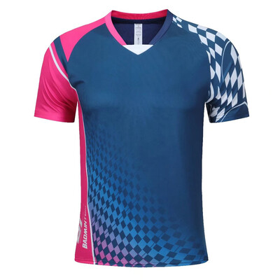 Εκτύπωση κοντά μανίκια Ρούχα πινγκ πονγκ Στολή μπάντμιντον για άνδρες Γυναικείες Παιδικές μπλούζες πόλο Quick Dry καινούργιο σε φανέλα πινγκ πονγκ