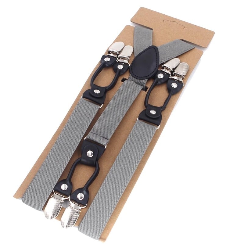 Új nadrágtartó fekete bőr 6 kapcsos merevítő Férfi Vintage felnőtt Suspensorio nadrág pánt Apa/Férj ajándék 2,5*120cm