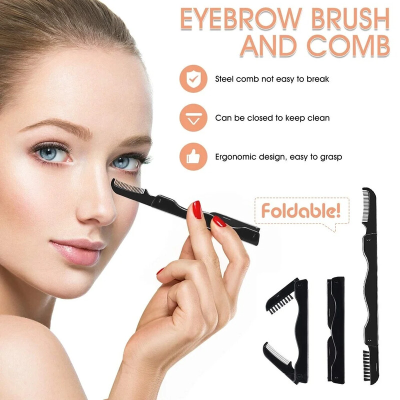Извивачка за мигли 4 в 1 Комплект извивачки за мигли за жени Извивачка за мигли Четка за удължаване Пинцети Гребен за вежди Естествени мигли