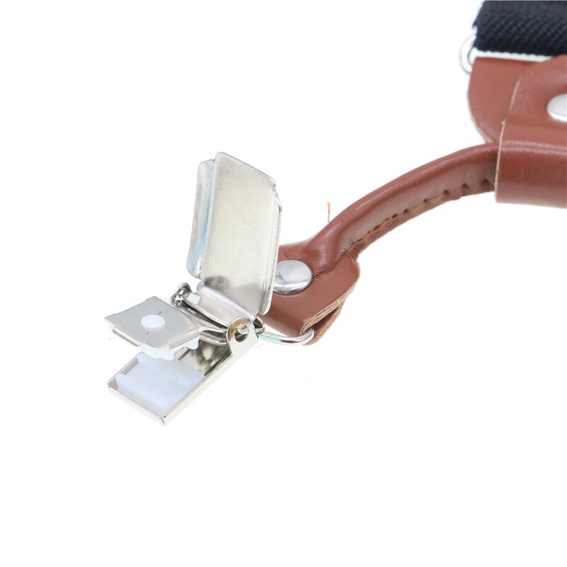 Férfi ing nadrágtartók barna PU bőr tömör 6 kapcsos nadrágok nyugati stílusú nadrágok férfi merevítők állítható pántok