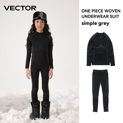 VECTOR Παιδικά Σετ Θερμικά Εσώρουχα για σκι Αθλητικά Γρήγορη στέγνωμα Αθλητικά Γυμναστική Προπόνηση Άσκηση Στενά πουκάμισα Μπουφάν Αθλητικά Κοστούμια