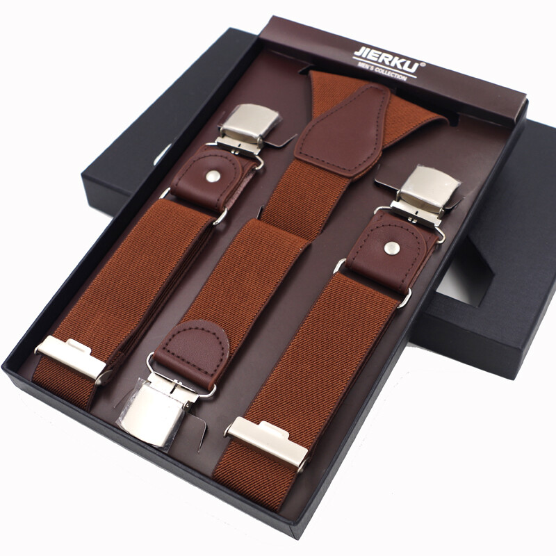 Új férfi nadrágtartó 3 kapcsos bőr merevítő alkalmi Suspensorios nadrág pánt 3,5*120 cm ajándék apának Kiváló minőségű tirantes