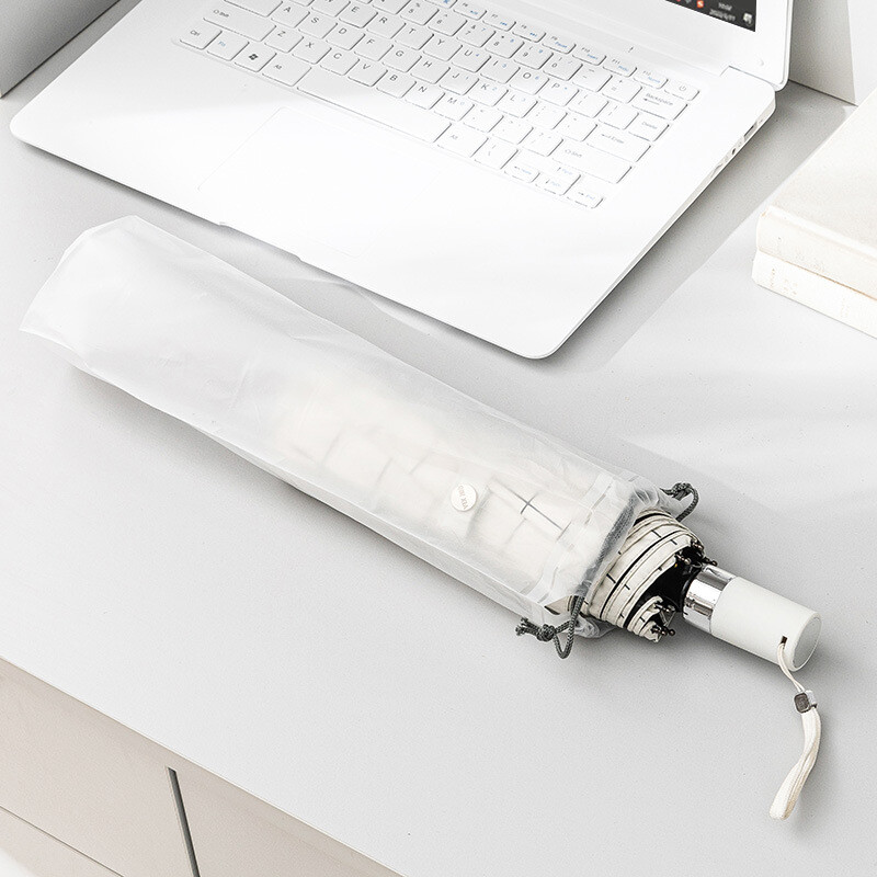 Permatomas plastikinis maišelis skėčio laikymo krepšys Daugkartinis nešiojamasis skėčio sutraukiamas virvelės laikymo dangtelis kelioninio krepšio tvarkytuvui