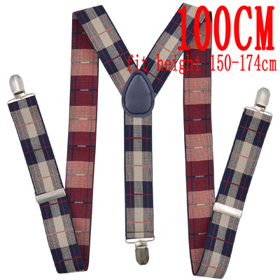 120 cm-es férfi uniszex csíptetős merevítők, elasztikus 3,5 cm széles fekete, fekete alapon s12 nagyobb nadrágtartók, Y-hátú, vállpántos kockás nagykereskedés