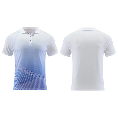 Νέα ανδρική γυναικεία φανέλα επιτραπέζιας αντισφαίρισης Quick Dry αθλητική φόρμα προπόνησης με κοντό μανίκι Τυπωμένη ρακέτα τένις