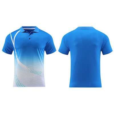 Νέα ανδρική γυναικεία φανέλα επιτραπέζιας αντισφαίρισης Quick Dry αθλητική φόρμα προπόνησης με κοντό μανίκι Τυπωμένη ρακέτα τένις