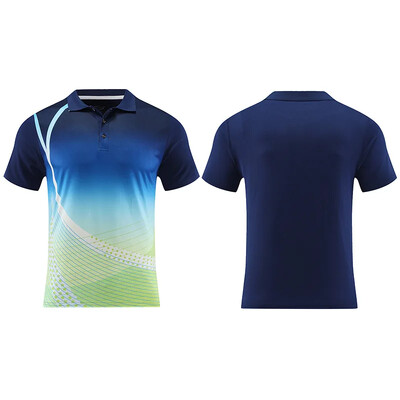 Νέα ανδρική γυναικεία φανέλα επιτραπέζιας αντισφαίρισης Quick Dry αθλητική φόρμα προπόνησης με κοντό μανίκι Τυπωμένη ρακέτα τένις