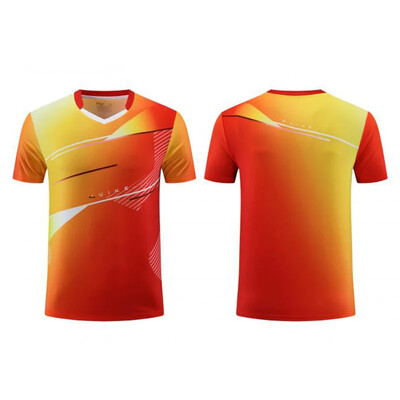 Νέα ανδρική γυναικεία φανέλα επιτραπέζιας αντισφαίρισης Quick Dry αθλητική φόρμα προπόνησης με κοντό μανίκι Τυπωμένη ρακέτα τένις