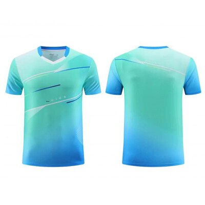 Νέα ανδρική γυναικεία φανέλα επιτραπέζιας αντισφαίρισης Quick Dry αθλητική φόρμα προπόνησης με κοντό μανίκι Τυπωμένη ρακέτα τένις