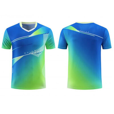 Νέα ανδρική γυναικεία φανέλα επιτραπέζιας αντισφαίρισης Quick Dry αθλητική φόρμα προπόνησης με κοντό μανίκι Τυπωμένη ρακέτα τένις