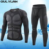 Термобельо Oulylan Мъжки спортен ски комплект Костюми Компресионен костюм за фитнес Облекло за бягане Фитнес Бодибилдинг Тренировки Чорапогащи