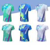 Pánske bedmintonové športové tričko s potlačou, 100 % polyester, rýchloschnúce tričko, profesionálne športové oblečenie na stolný tenis