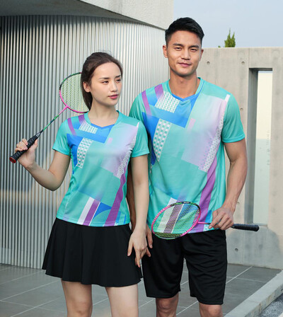 Pánske bedmintonové športové tričko s potlačou, 100 % polyester, rýchloschnúce tričko, profesionálne športové oblečenie na stolný tenis