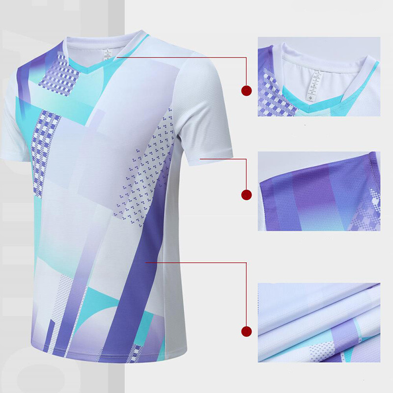 Pánske bedmintonové športové tričko s potlačou, 100 % polyester, rýchloschnúce tričko, profesionálne športové oblečenie na stolný tenis