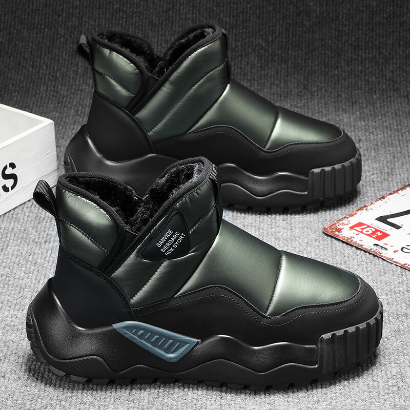 Visoke zimske cipele za grijanje Kvalitetne vodootporne gornje cipele od pliša Neklizajuće pamučne čizme za snijeg Unisex cipele