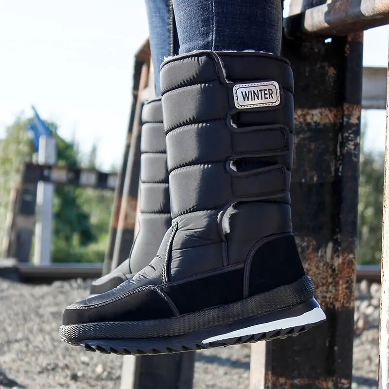 Încălțăminte de iarnă pentru bărbați Îngroșare pluș Confort Cizme cu platformă anti-alunecare Pantofi pentru bărbați de mărime mare Cizme pentru bărbați -40° Cizme de zăpadă calde la jumătatea gambei