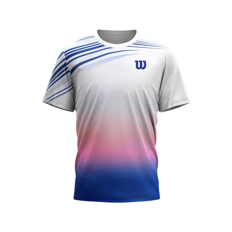 Tricou sport pentru tenis de masă pentru badminton pentru bărbați, alergare în aer liber, fitness, cu mânecă scurtă, topuri supradimensionate, ocazional de vară, tricou cu uscare rapidă.