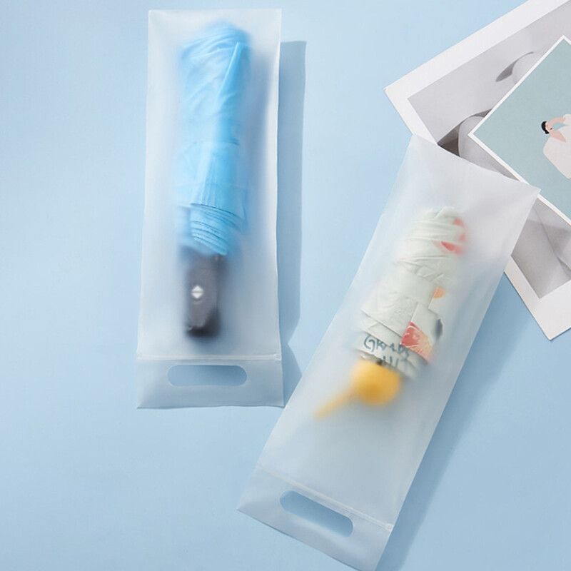 10 * összecsukható esernyőtároló vízálló táska nedves hordtáska, újrafelhasználható esernyőhuzat utazási áttetsző húzózsinór zsebhez