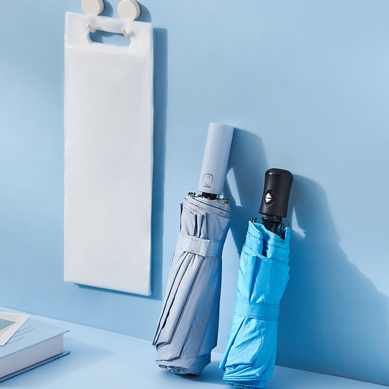 10 * összecsukható esernyőtároló vízálló táska nedves hordtáska, újrafelhasználható esernyőhuzat utazási áttetsző húzózsinór zsebhez