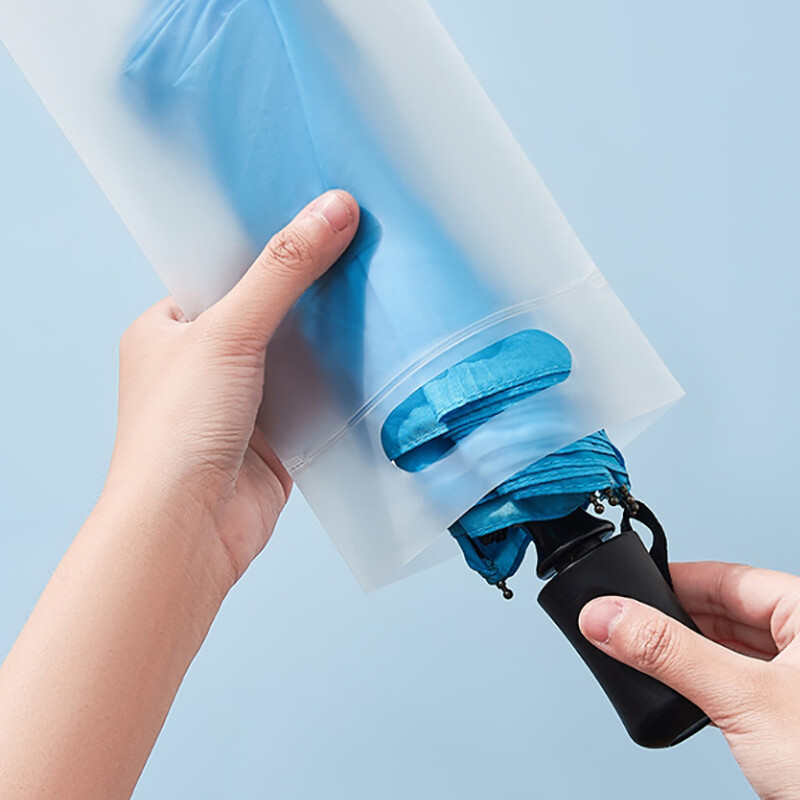 10 * összecsukható esernyőtároló vízálló táska nedves hordtáska, újrafelhasználható esernyőhuzat utazási áttetsző húzózsinór zsebhez