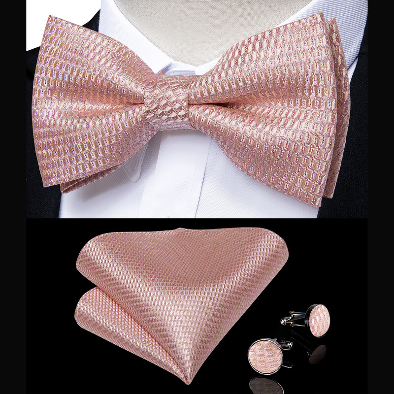 Rózsaszín zöld, tömör, felfüggesztett csokornyakkendő szett négyszögletes zsebbel mandzsettagombokkal, esküvői szalagavató 6 kapcsos, állítható Y-alakú férfi nadrágtartó