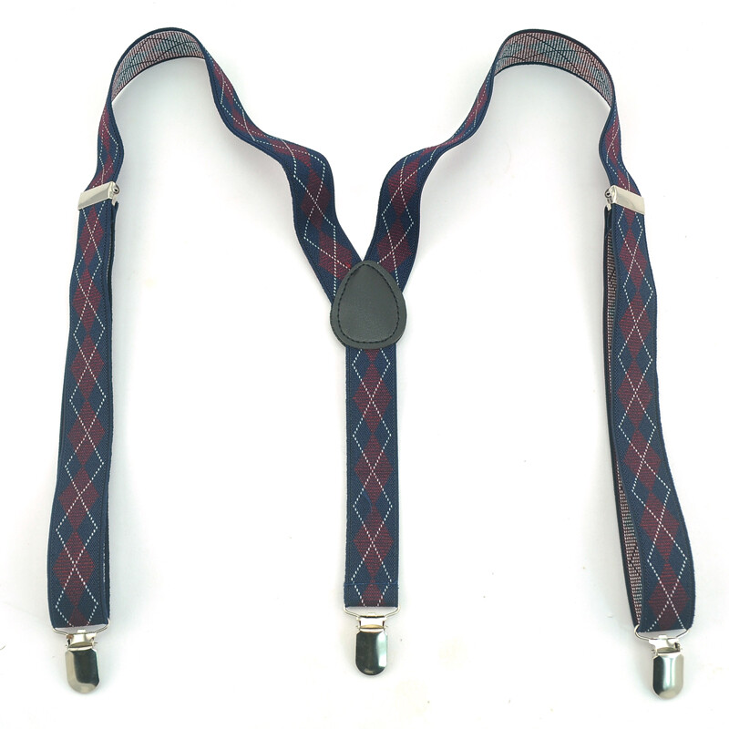 Мъже Жени Унисекс Тиранти с щипки Еластичен тънък тирант 2,5 см широк 3 Модни бродерии Кариран/кариран дизайн Смесени презрамки