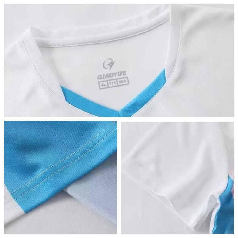 Potpuno nova uniseks majica za stolni tenis 2024. kratkih rukava za upijanje vlage s V izrezom Badminton ping pong dres Sublimacijski prilagođeni