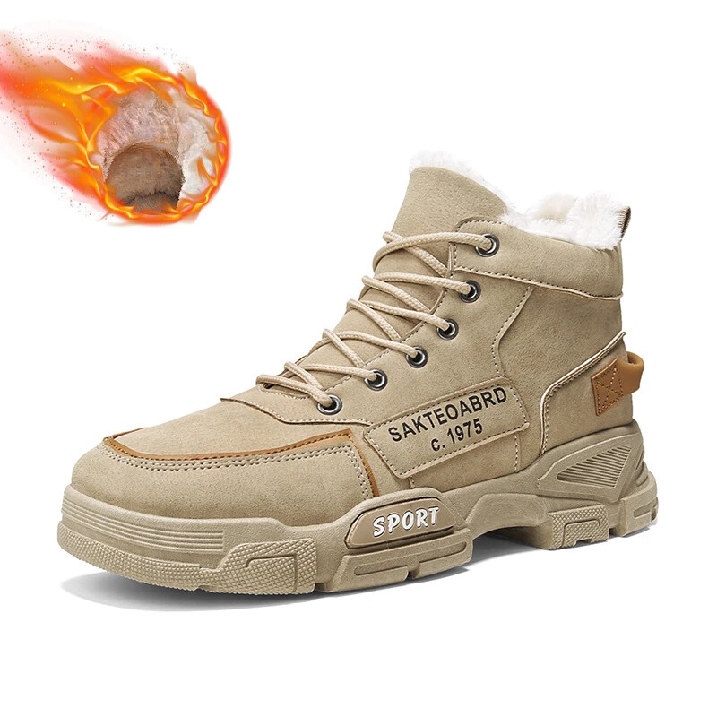 Ανδρικές μπότες χιονιού 2023 Χειμερινά ζεστά ανδρικά casual μποτάκια πλατφόρμας Αντιολισθητικές μπότες εργασίας για άντρες Κλασικά βαμβακερά παπούτσια μεγάλου μεγέθους