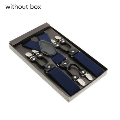 Μαύρο γνήσιο δέρμα 6 κλιπ Ζαρτιέρες Vintage Casual Suspensorio Tirante Παντελόνι λουράκι Bretele Δώρο μπαμπά/συζύγου