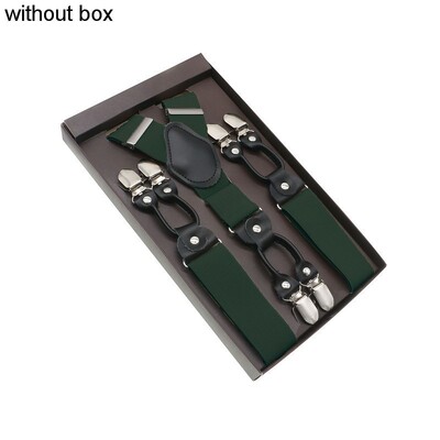 Μαύρο γνήσιο δέρμα 6 κλιπ Ζαρτιέρες Vintage Casual Suspensorio Tirante Παντελόνι λουράκι Bretele Δώρο μπαμπά/συζύγου