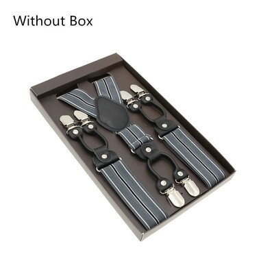 Μαύρο γνήσιο δέρμα 6 κλιπ Ζαρτιέρες Vintage Casual Suspensorio Tirante Παντελόνι λουράκι Bretele Δώρο μπαμπά/συζύγου