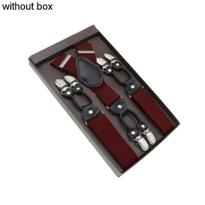 Μαύρο γνήσιο δέρμα 6 κλιπ Ζαρτιέρες Vintage Casual Suspensorio Tirante Παντελόνι λουράκι Bretele Δώρο μπαμπά/συζύγου