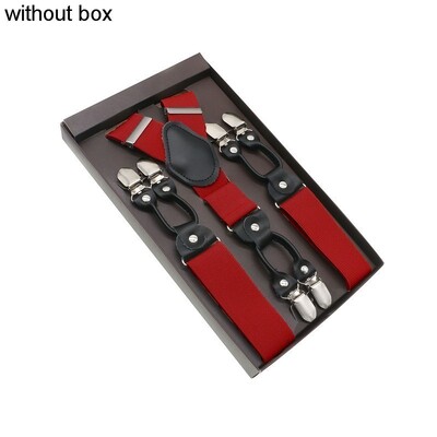 Μαύρο γνήσιο δέρμα 6 κλιπ Ζαρτιέρες Vintage Casual Suspensorio Tirante Παντελόνι λουράκι Bretele Δώρο μπαμπά/συζύγου