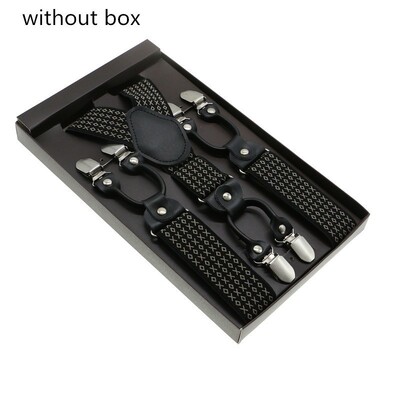 Μαύρο γνήσιο δέρμα 6 κλιπ Ζαρτιέρες Vintage Casual Suspensorio Tirante Παντελόνι λουράκι Bretele Δώρο μπαμπά/συζύγου