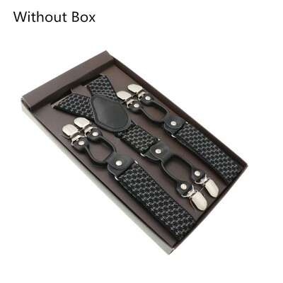 Μαύρο γνήσιο δέρμα 6 κλιπ Ζαρτιέρες Vintage Casual Suspensorio Tirante Παντελόνι λουράκι Bretele Δώρο μπαμπά/συζύγου