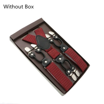 Μαύρο γνήσιο δέρμα 6 κλιπ Ζαρτιέρες Vintage Casual Suspensorio Tirante Παντελόνι λουράκι Bretele Δώρο μπαμπά/συζύγου