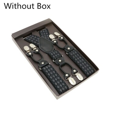 Μαύρο γνήσιο δέρμα 6 κλιπ Ζαρτιέρες Vintage Casual Suspensorio Tirante Παντελόνι λουράκι Bretele Δώρο μπαμπά/συζύγου