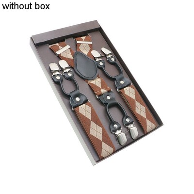 Μαύρο γνήσιο δέρμα 6 κλιπ Ζαρτιέρες Vintage Casual Suspensorio Tirante Παντελόνι λουράκι Bretele Δώρο μπαμπά/συζύγου