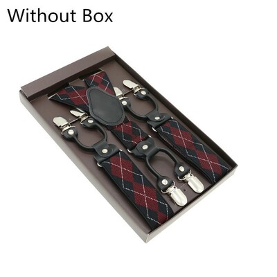 Μαύρο γνήσιο δέρμα 6 κλιπ Ζαρτιέρες Vintage Casual Suspensorio Tirante Παντελόνι λουράκι Bretele Δώρο μπαμπά/συζύγου