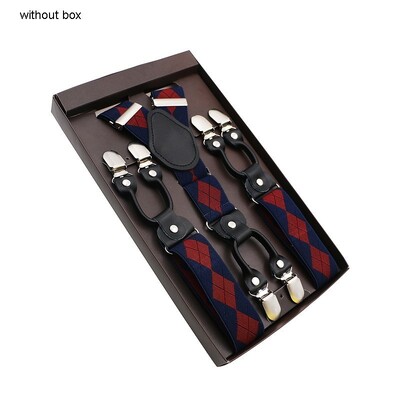 Μαύρο γνήσιο δέρμα 6 κλιπ Ζαρτιέρες Vintage Casual Suspensorio Tirante Παντελόνι λουράκι Bretele Δώρο μπαμπά/συζύγου