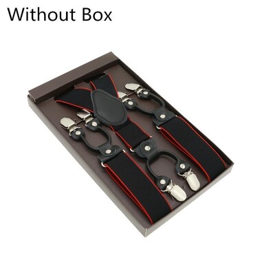 Μαύρο γνήσιο δέρμα 6 κλιπ Ζαρτιέρες Vintage Casual Suspensorio Tirante Παντελόνι λουράκι Bretele Δώρο μπαμπά/συζύγου