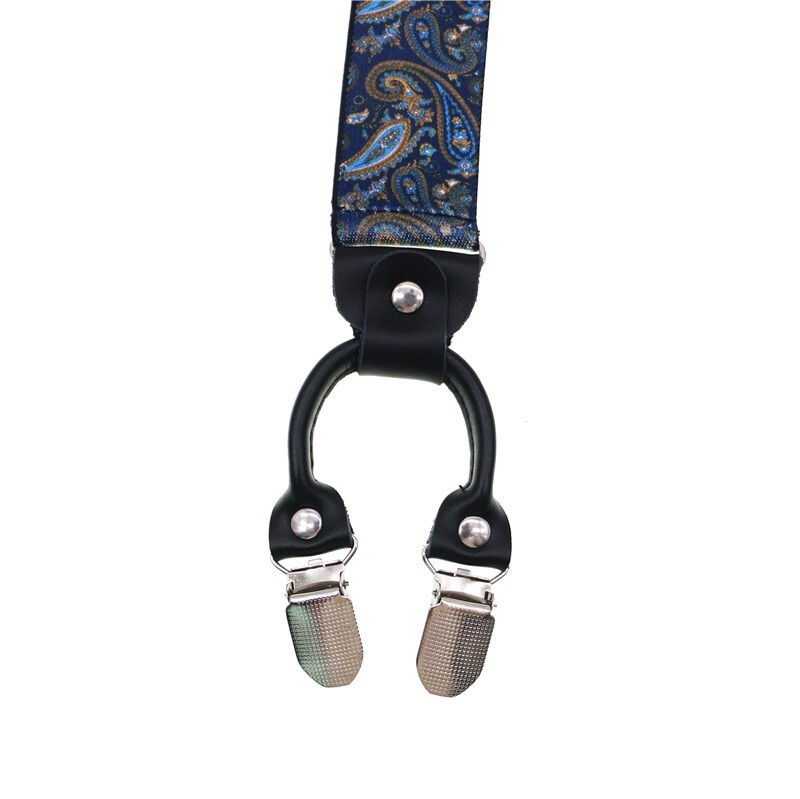 Μαύρο γνήσιο δέρμα 6 κλιπ Ζαρτιέρες Vintage Casual Suspensorio Tirante Παντελόνι λουράκι Bretele Δώρο μπαμπά/συζύγου