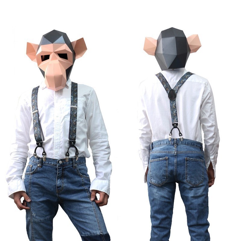 Μαύρο γνήσιο δέρμα 6 κλιπ Ζαρτιέρες Vintage Casual Suspensorio Tirante Παντελόνι λουράκι Bretele Δώρο μπαμπά/συζύγου